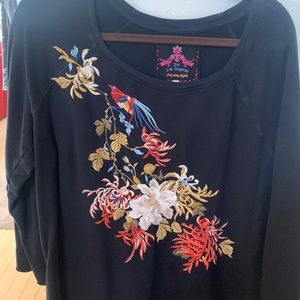 Johnny was embroidered sweatshirt